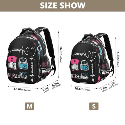 Nurse Pattern Backpack for Kids Elementary School Bag Boys Girls Bookbag Travel Backpack Daypack4