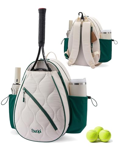 Sucipi Tennis Backpack for Women Water-Resistant and Machine Washable Tennis Racket Backpack Lightweight Sports Bag for Pickleball Badminton