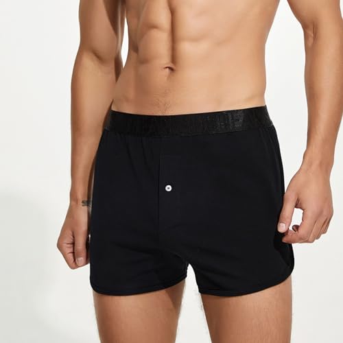 Mens Underwear Boxers to Men Cotton Sleepwear Boxershot with Button Fly3