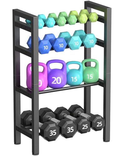 4-Tier Adjustable Dumbbell Rack for Home Gym