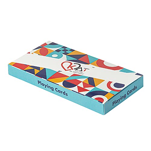 Image of KAT 3 Pieces Playing Cards Pure Plastic 100% PVC Design G H J Multicolour Pack Premium Deck for Bridge Rummy Poker Holi Diwali Taash Game Nights Party & Fun
