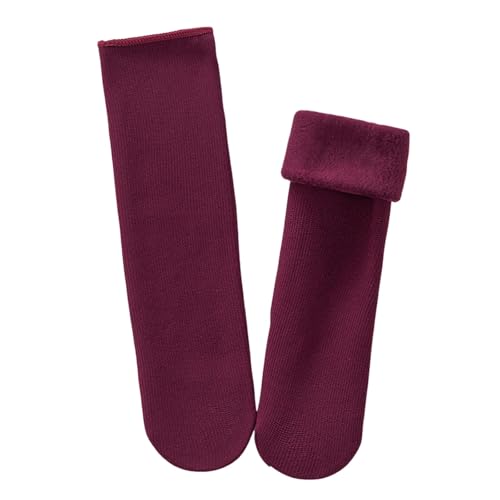 Fleececozy - Ultra Soft Velvet Slim Thermal Socks,3PCS Thermal Velvet Slim Socks,Manlira Velvet Thermal Socks (One Size) Wine
