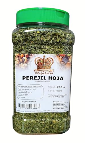 Perejil Hojas 200 gr - Especia Para Cocina y Recetas Deliciosas - El Rey del Fruto Seco