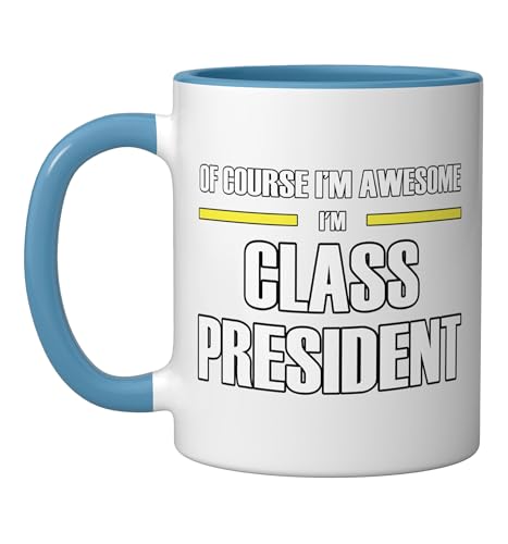 Taza de cerámica Class President azul y blanca miniatura 1