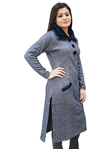 Image of Matelco Women's Wool Straight Kurti for Winters (Ad04Caz45 Black Parent).