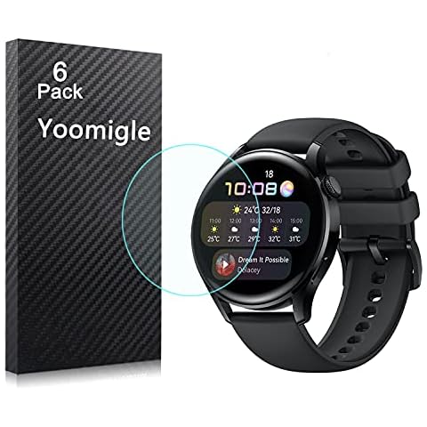 Yoomigle 6 Pack Compatible with Huawei Watch 3 Screen Protector Film for Huawei Watch 3 Smartwatch Screen Protectors Foils Screen Cover Crystal Clear HD Anti-Scratch Anti-Fingerprint Cover