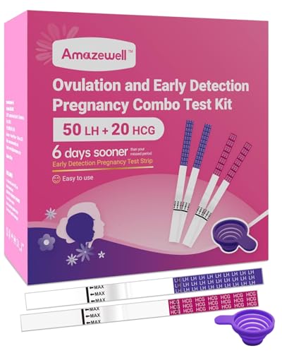 Image of Ovulation Test Strips and Pregnancy Test Strips Kit, Ovulation Strips Tracker Fertility Test for Women, 50 LH Test + 20 HCG Test + 1 Reusable Urine Cup, Ovulation Predictor Kit for Home