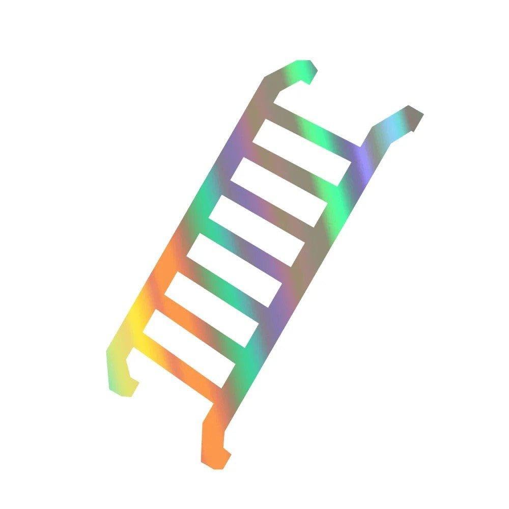 18x7cm Widdle Ladder Stickers Vinyl Little Ladder Car Decals Stickers(Colorful Laser,2pcs)