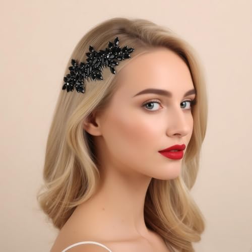 Pince à cheveux en strass avec fixation forte pour bal et fête