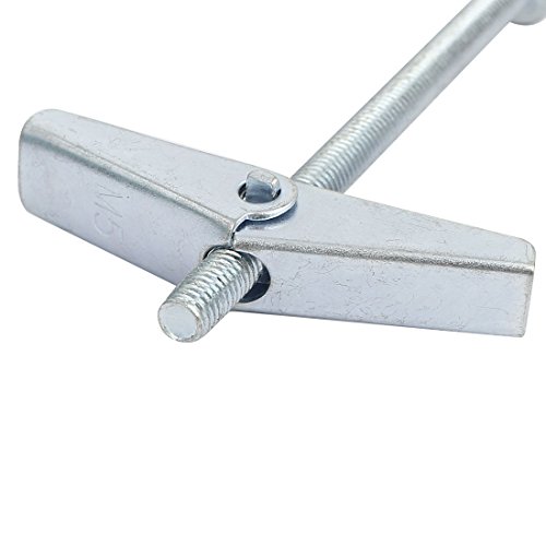 Image of uxcell M5 x 75mm Male Thread Spring Loaded Hollow Wall Round Head Toggle Bolt 10pcs