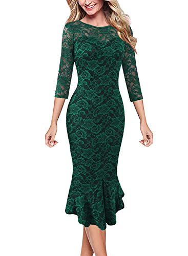 Image of VFSHOW Womens Vintage Elegant Cocktail Party Bodycon Pencil Mermaid Midi Mid-Calf Dress