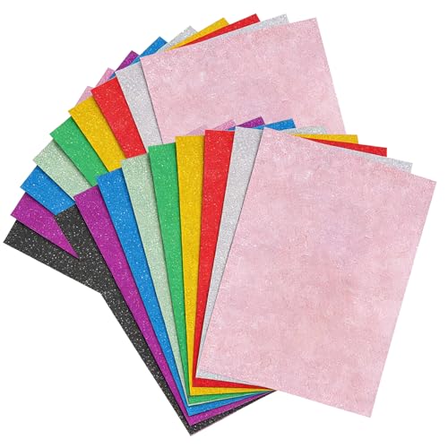 Oavie A4 Glitter Craft Paper 20 Sheets 10 Colors Sparkle Cardstock Shiny Glitter Paper for Holiday Crafts DIY Projects Gift Wrapping Scrapbooking and Decorations | Glitter Card