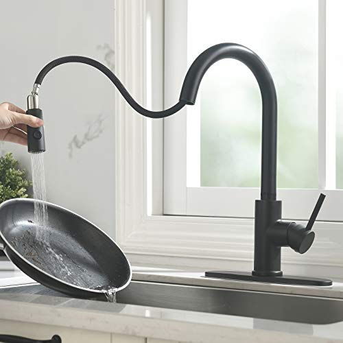 Matte Black Kitchen Faucet, Black Faucet, Kitchen Sink Faucet, Pull-Down Kitchen Faucets, Bar Kitchen Faucet, Stainless Steel, Sink Faucet, Rulia Rb1031 #TOP1