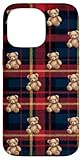 Winter Plaid Cute Teddy Bear Retro Aesthetic