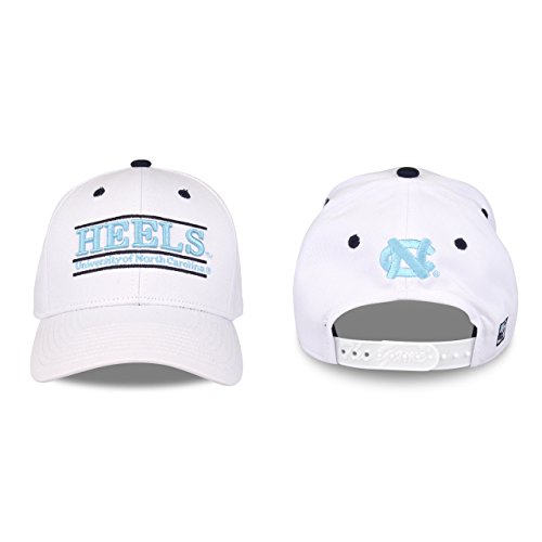 The Game NCAA North Carolina Tar Heels Unisex NCAA bar Design Hat, White, Adjustable