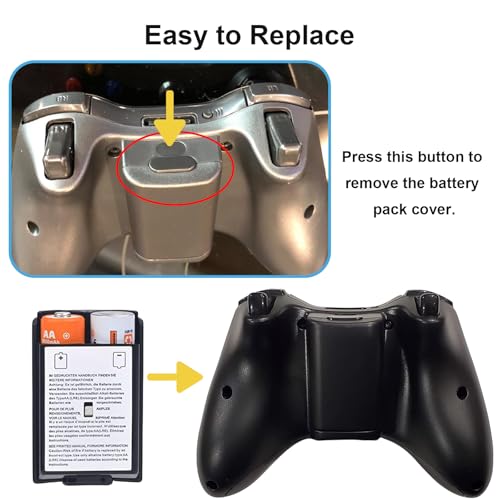 Image of 2 Pcs Battery Cover Case for Xbox 360 Wireless Controller,Battery Pack Cover Shell Case Replacement Repair Part Compatible for Xbox 360(1xBlack, 1xWhite)