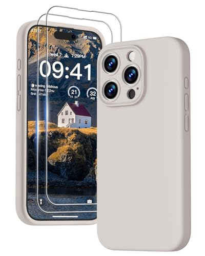 Étui iPhone 15 Pro Max silicone liquide doux au toucher et finitions soignées gris