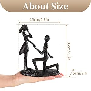 Sziqiqi Anniversary Wedding Gift for Couple: Iron 6th Anniversary Wedding Gifts for Her - Unique Couple Sculpture Iron Gifts for 6 Year Wedding Anniversary - Cast Iron Statue Gifts for Women Him Wife Sziqiqi Anniversary Wedding Gift for Couple Iron 6th Anniversary Wedding Gifts for Her Unique Couple Sculpture Iron Gifts for 6 Year Wedding Anniversary Cast Iron Statue Gifts for Women Him Wife