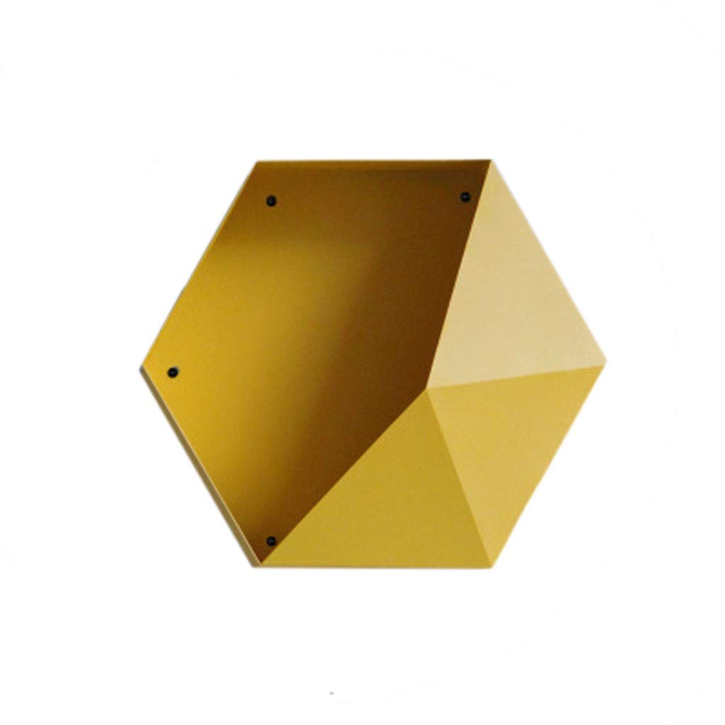 Étagère murale jaune en diamant pour ranger et décorer le salon