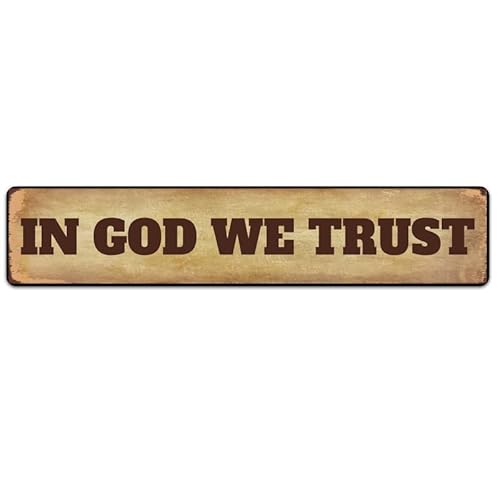in God We Trust Street Sign ���B���e�[�W ���^���T�C�� ���g�� ���^�� �v���[�N �o�[ �p�u �|�X�^�[ �Ǒ��� �u���L�Ŕ� 16x4�C���`