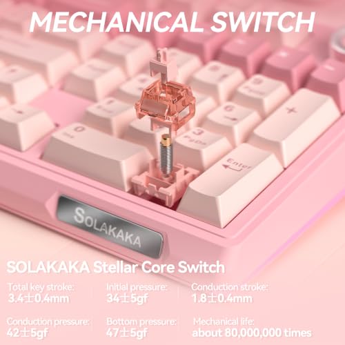 Image of SOLAKAKA KI99 Pro 96% Wireless Mechanical Keyboard (Pink, Silent Switch)