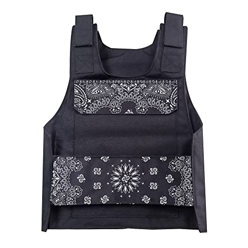 F.N.JACK Men's Motorcycle Vest Biker Waistcoat with Paisley Pattern, Streetwear Jacket for Riding, Workwear Outdoor Vest4