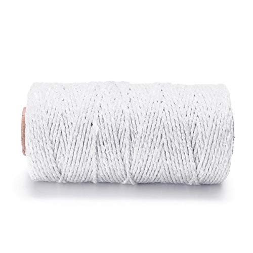 Preisvergleich Produktbild Burnell Wilcox Heimtextilien 2MM DIY Makramee Rustic Rope-Bunte Baumwolle Verdrehte Schnur-Schnur Hochzeitsdeko Supplies (Farbe : Weiß)