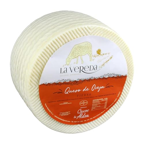 QUESOS LA ALDEA | Queso Artesano Tierno de Oveja Pasteurizado 3 kg Queso Tierno para Cesta Gourmet, Cesta Quesos Gourmet Regalo y Pack Quesos Calidad Artesanal Ideal para Cajas de Regalo Gourmet