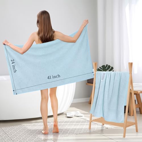 Image of 2 Pack Microfiber Hair Towel - 41 x 24 inches Super Soft, Absorbent, Fast Drying Without Frizz Hair Towel Wrap for Women Long, Thick, Curly Hair - Hair Turbans with Elastic Strap