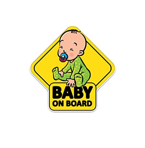 Image of Futaba Cartoon inchBABY ON BOARD inch Car Sticker- Yellow