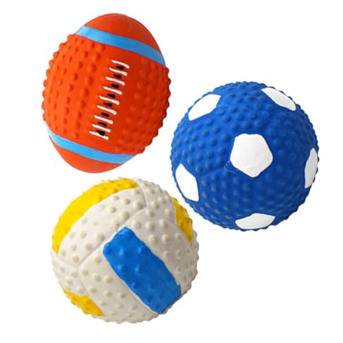 BUGUUYO 3個セット ペット用ラテックス犬用噛むボールおもちゃ 子犬用おもちゃ 犬が楽しく遊べるデザイン
