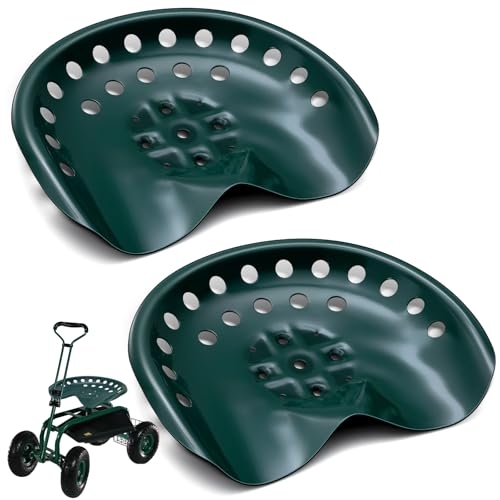 Image of MorningRo 2 Pcs Metal Tractor Seat Vintage Tractor Seat for Lawnmower, Forklift, Farm, Home or Bar Stool (Green)