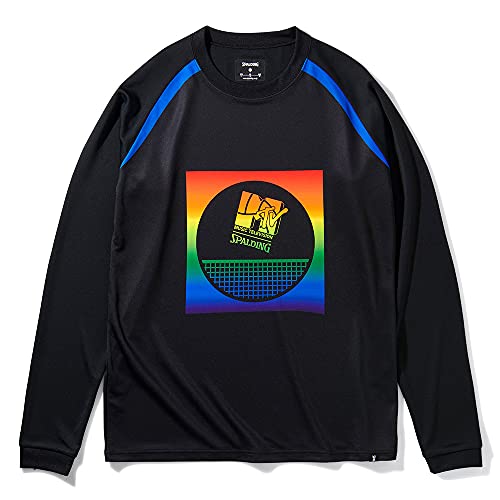 SPALDING バレーボール バレーボールロングスリーブTシャツ MTVレインボー SMT211800 ブラック XSサイズ バレー バレーボール