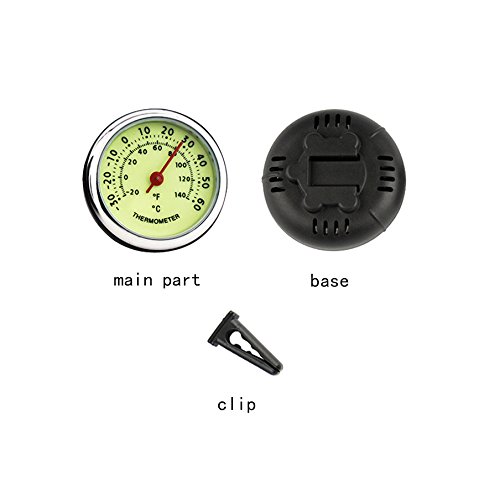 idain Car Dashboard Thermometer - Mini Vehicle Thermometer Decoration Air Vent Cilp