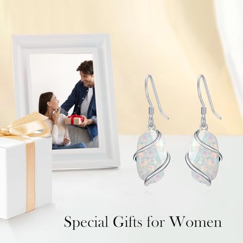 Earrings for Women 925 Sterling Silver Dainty Gemstone Dangle Drop Earrings Fine Jewelry Birthday Christmas Gifts for Women Her Mom4