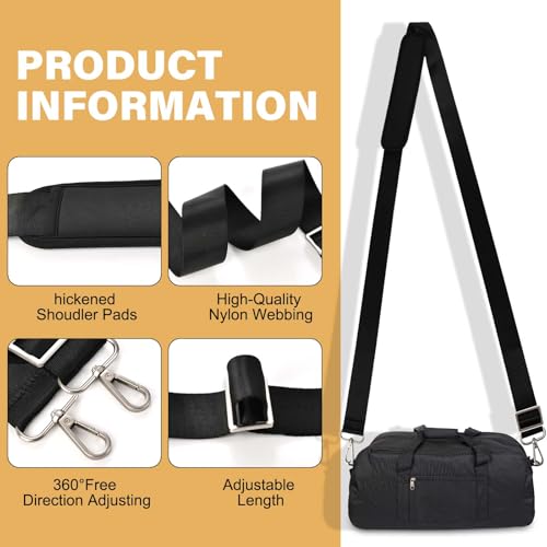 Image of Universal Shoulder Strap - 57 inch Adjustable Bag Strap Replacement Non-Slip Crossbody Purse Strap with Metal Swivel Hooks for Laptop Shoulder Bag Messenger Bag Crossbody Bag Black