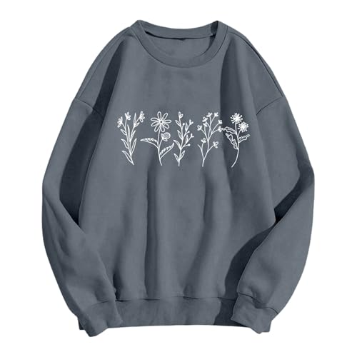 Sweat-shirt manches longues floral idéal pour les sorties de week-end