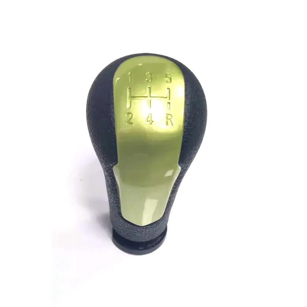 Sxqpocar Yellow Cap 5 Speed Gear Shift Lever Knob Cover Boot Gaitor Manual Gearbox Handball For Chevrolet Spark 2013 Shift Lever Head(Yellow)