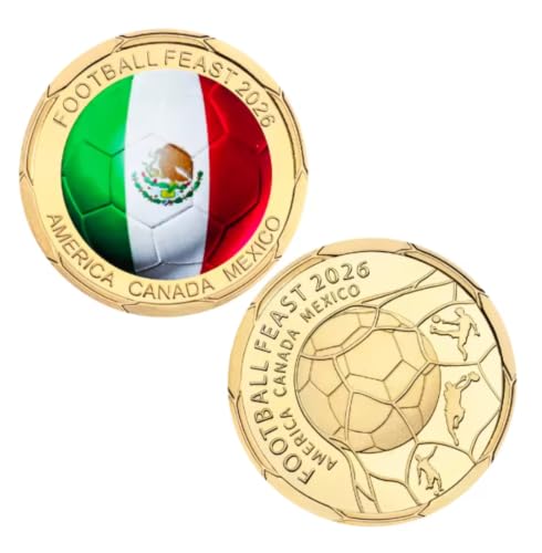 Image of BZFAOEV Football Feast Commemorative Coin World Soccer Game Challenge Coin Souvenir Holiday Birthday Gifts for Fans Collectors 