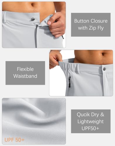 Image of Pudolla Men's Hiking Cargo Shorts 9 inch /7 inch /11 inch Lightweight Outdoor Shorts for Men Trip Golf Camping Casual with 5 Zipper Pockets