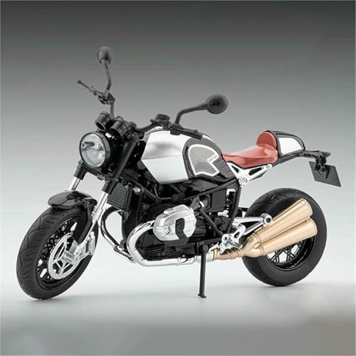 Modèle réduit moto BMW R Nine T 1:9 gris alliage moulé décoration maison