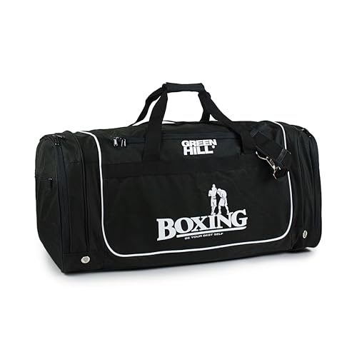 GREEN HILL Borsa Sportiva Boxing Borsone Sport Pugilato Palestra Fitness (L, Nero)