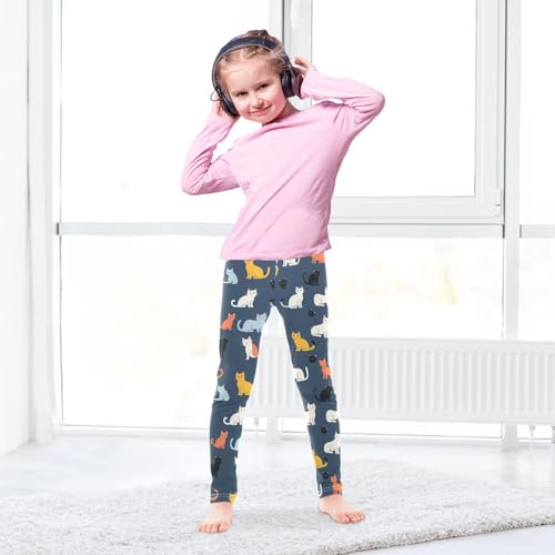 Funny Cat Animal Girls Casual Leggings for Kids Printed Long Pant Bottoms Stretch and Soft4