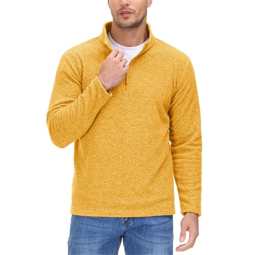 Men's Quarter Zip Fleece Pullover Spring Long Sleeve Casual Sports Sweatershirt Turtleneck Sweater3