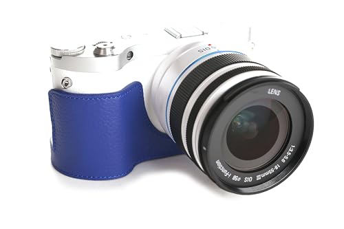 Évitez les rayures avec l'étui cuir Samsung NX300M bleu antichoc