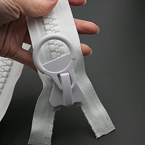 200Cm #20 Super Large Separating Resin Zipper Huge Giant Heavy Duty Plastic Zipper For Sewing Crafts Tents Canvas Overcoats Down Jackets Boat Cover (78" White) Shunli #TOP29