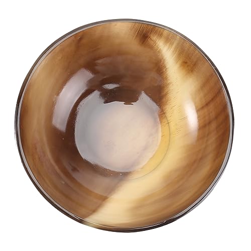 NOLITOY Natural Yak Horn Shaving Bowl Small Handmade Soap Bowl for Men Traditional Wet Shaving Beard Care