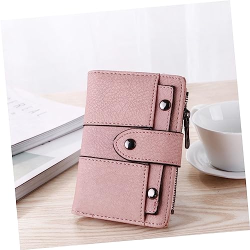 Fashionable Pink Small Wallet for Women Short Leather Zipper Storage Purse for Everyday Use and Travel4