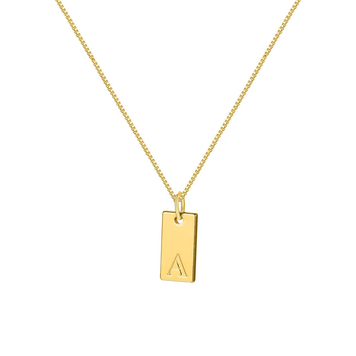 Initial Necklaces for Women, 14K Gold Plated Letter Necklace, Dainty Gold Name Necklace, Personalized Initial Tag Pendant Necklace, Trendy Gold Jewelry, for Women and Girls