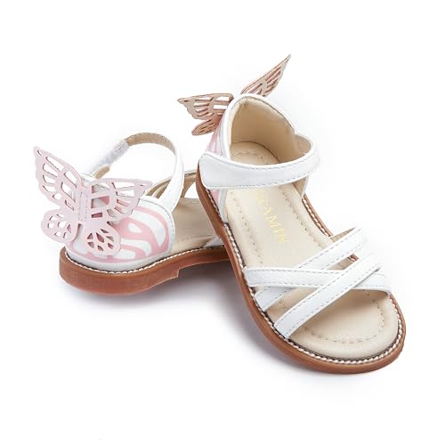 Image of PHIRAMIN Toddler Flower Girl Sandals - Girl Dress Shoes Toddler Little Kid Wedding Party